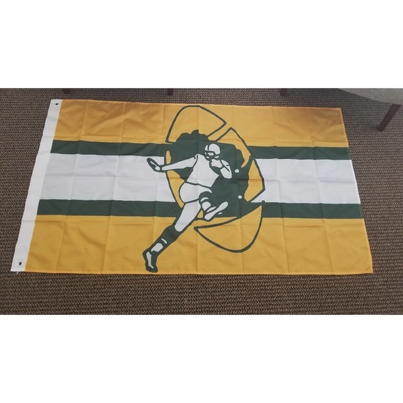 Green Bay Packers Retro Flag Banner 3x5 New - Picture 2 of 3